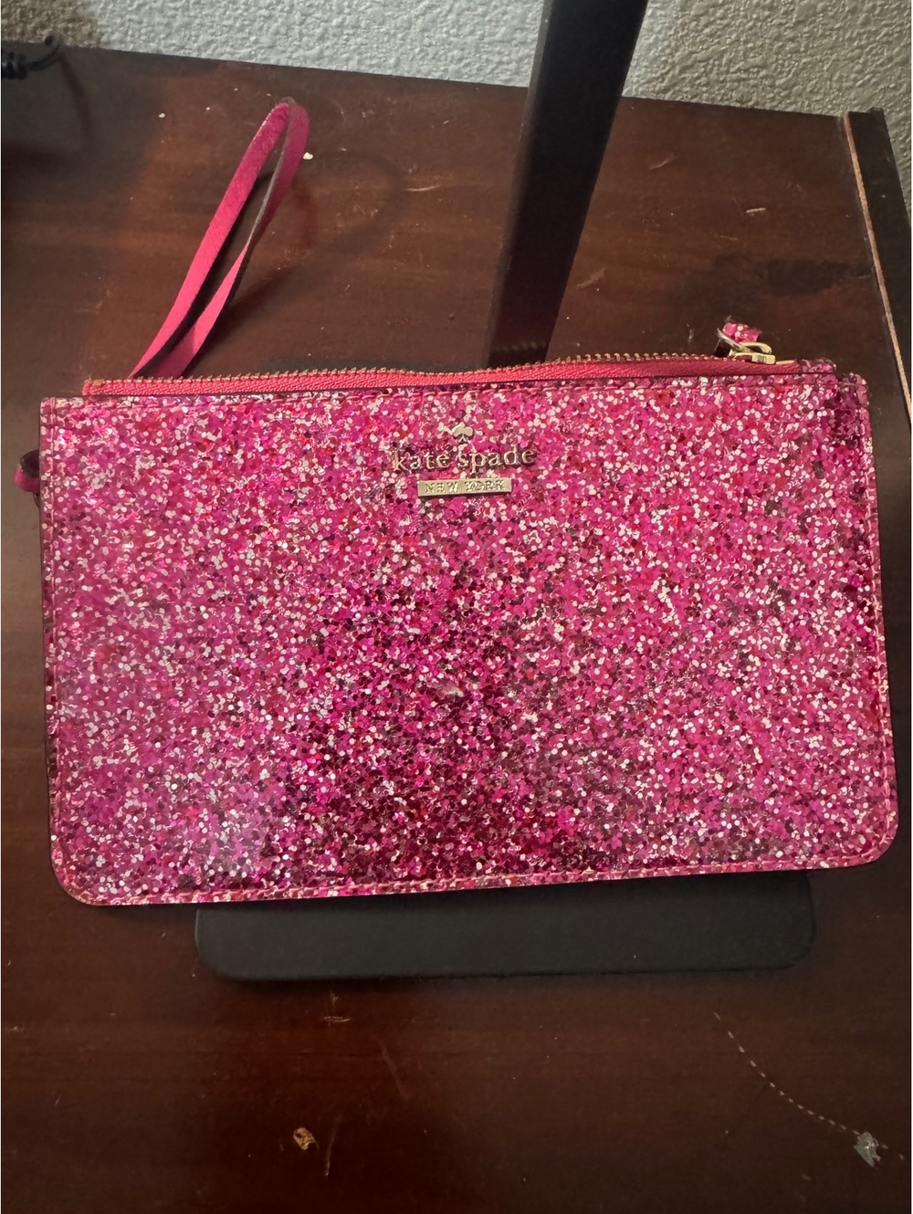 K13. Kate spade pink sparkle wristlet